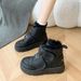 Velcro Snow Boots Women's Thick-soled Heightening Outdoor Short Boots Piled And Thickened Cotton Shoes_vogvips.com