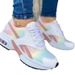 New Plus Size Women's Single Low Top Shoes, Dad Round Toe, Mid Heel, Lace Up Mesh Casual Sports Shoes_vogvips.com