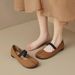Flat-bottomed Ballet Single Shoes With Mary Jane Shoes, Shallow-mouth Retro Split-toed Pig's Trotters_vogvips.com