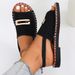 Women's Shoes New Flat Sandals For Women Fabric Elastic Band Metal Decorations Large Size Shoes Beach Shoes_vogvips.com