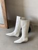 2025 Autumn Winter Unique Slimming Long Square Toe Soft Leather, Knee-High Fashion Boots With Small Wedge Heel_vogvips.com