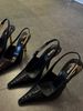 Black Pointed Toe High Heels Stiletto 2023 Autumn New Elegant High-end Patent Leather Sexy Closed-toe Single Women's_vogvips.com