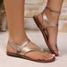 New Summer Fashion Solid Color Low-heeled Roman Sandals Comfortable PU Beach Shoes Women's Luxury Round Toe Flip-flops_vogvips.com