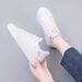 Leather Pu Casual New 2025 Woman Shoes Fashion Embroidered White Breathable Flower Lace-Up Women Sneakers_vogvips.com