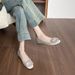 French Satin Single Shoes Women's Inner Height Increase Shallow Mouth Rhinestone Gentle Temperament Flat Women's Shoes_vogvips.com