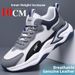 Men's Breathable Running Oes Summer Invisible Insole Heightening 0cm Leather Surface Waterproof Sport Oes O Absorpti..._vogvips.com