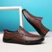 Large Size Loafers Men's Casual Two Wear Beanie Shoes Work Leather Shoes_vogvips.com