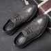 Xinyida Trendy Korean Version Business Formal Casual Men's Block Carved Pointed Leather Shoes 9701-H_vogvips.com