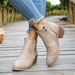 Women's Winter Ankle Boots Hollow Out Mid Heel Side Zipper Martin Chunky Heel New_vogvips.com