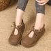 Women's Retro round Toe Flat Loafers Soft Sole Casual Single Shoes for Autumn_vogvips.com