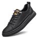 Men's Round Head Two-layer Cowhide Men's Board Shoes Ront Lace-up Low-heeled Casual Men's Shoes Direct Sales_vogvips.com