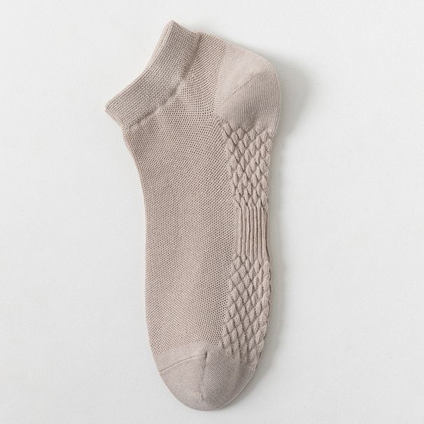 Everyday Socks Pure Cotton Spring And Summer Ultra Thin Boat Socks Breathable Mesh Antibacterial Short Socks Massage Bottom Non Slip Sweat Socks_vogvips.com