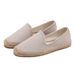 Fisherman's Women's Flat Bottomed Spring/summer Fashion Solid Color Simple One Foot Casual Canvas Woven Grass Shoes_vogvips.com