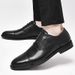 Euro Step Spring Summer New Men's Formal Leather Top Layer Cowhide Handmade Business Brogue Shallow Mouth Lace-up Single Shoes_vogvips.com