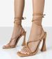 The Latest Internet Celebrity Of 2024 Summer High-heeled Sandals With Square Toe And Ankle Loop Straps, Shaped Heel Fashion Shoes_vogvips.com