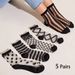 5 Pairs Women's Lace Summer Fashion Sexy Transparent Thin Women Non-slip Ultra-thin Socks Female Ankle Sock_vogvips.com