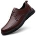 Leather Shoes Dress Casual Shoes Low-top Lace-up Leather Surface Foot Cover Round Head Work Men's Shoes_vogvips.com
