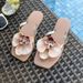 Women's French Style Gentle Fairy Sandals Multi-Color Orchid Print Flip Flops For Summer Beach Vacation Casual PU Material_vogvips.com