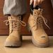 3905 Autumn New Men's And Women's Yellow Couple Thick Sole Height Increasing British Style Casual Big Toe Martin Boots_vogvips.com