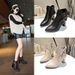 2022 Autumn Winter New High Women Thick Heel Pointed Toe Slimming Short Ankle Martin Boots_vogvips.com