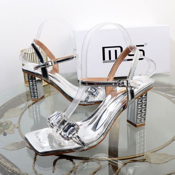 2024 New Water Diamond T-shaped Buckle Sandals With Thick Heels And Transparent Ribbon, Exposed Sexy Sparkling High Heel_vogvips.com