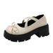 Uniform Spring 2025 New Style Bow Thick Bottom Versatile Anti Slip Silver Mary Jane Small Leather Women's Single Shoes_vogvips.com