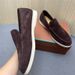LP 2025 New Casual Low Heeled Cowhide Dark Brown Leather Shoes For Lazy People To Step On Loafers_vogvips.com