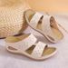 New Women Embroider Flowers Leather Women's Sandals Outdoor Light Casual Wedges Slippers Slip On Summer Shoes For Woman_vogvips.com