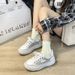 Thick White Women New Spring Breathable Mesh For Students Versatile Soft Soled Sports And Leisure Board Shoes_vogvips.com