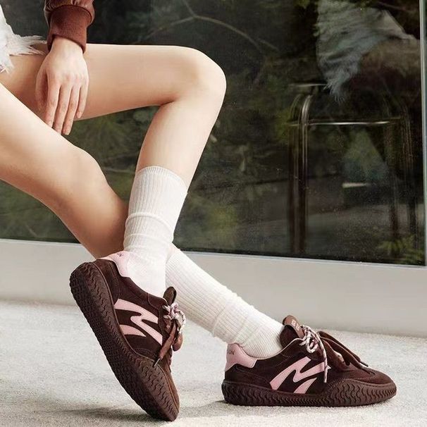 Women's Shoes 2026 Autumn New Arrival, Leather Retro Height Increasing German Training Shoes, Versatile Niche Sports Shoes, Corkscrew Shoes_vogvips.com