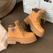 Gnuin Lathr Martin Womn 2025 Spring And Autumn Nw Hiddn Wdg Pink Short Boots For Ptit British Styl Thick_vogvips.com