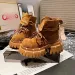 Stylish Booties Scrub Leather Big Round Toe Lapel Platform Block Heel Naked Boots 251226_vogvips.com