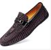 Large Size 47 Top Layer Cowhide Loafers Men's British Style Casual Hairstylist Slip-On Work Shoes_vogvips.com