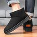 Winter Snow Boots For Men & Women - Cozy Fleece-Lined Slip-On Shoes With Thick Rubber Sole, Warm & Comfortable For Cold Weather_vogvips.com