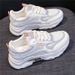 Women's Versatile Casual Chunky Platform Dad Shoes 2024 New Style All Seasons Fashionable Trendy Sports White round Toe Artificial PU_vogvips.com