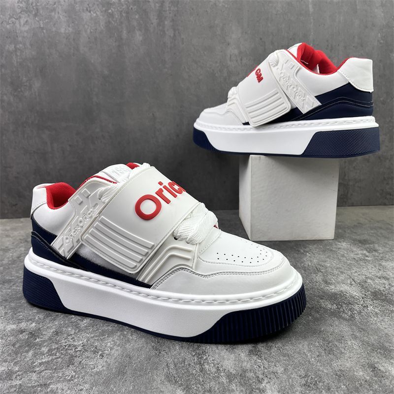 China-Chic Velcro Bread Men's Fashion Brand Thick Soled High Rise Small White Casual Versatile Sports Board Shoes_vogvips.com