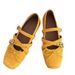 Cowhide Version 6cm Hidden Wedge Square Toe Bowknot Belt Buckle Silver Mary Jane Single Soft Sole Ballet Shoes_vogvips.com