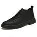Round Toe Spring Breathable Mid-Top Height Increasing Top Layer Cowhide Casual Trendy Fashion Men's Shoes_vogvips.com