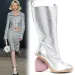 Womens Runway Sculptural Heel Knee Multiple Colors Avant Garde Smooth Leather High Fashion Statement Tall Boots For_vogvips.com