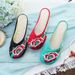 Summer Color Blocking Casual Walking Embroidered Cloth Shoes For Women's Fabric Cool Slippers_vogvips.com