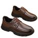 Dad Casual British Style Lace-up Soft Sole Non-slip Wear-resistant Business Formal Leather Trendy Men's Shoes_vogvips.com
