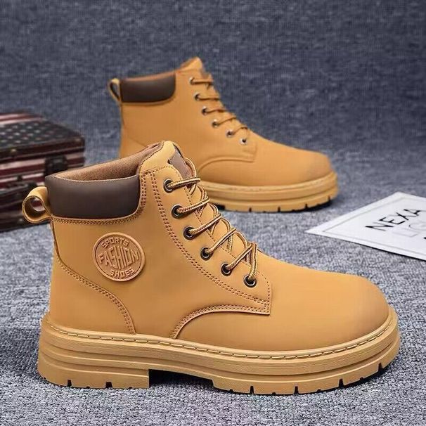 Martin Boots Men's Shoes Autumn New High-top Tooling Boots British Style Short Boots Korean Version Versatile Thickness Boots Trendy Shoes_vogvips.com