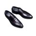 2023 European Style Business Formal Leather For Men British Pointed Toe Single Crocodile Pattern Embossed Breathable_vogvips.com