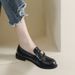 Small Gold Coin Loafers Women's Retro Autumn And Winter Thick-soled Small Leather Shoes Soft-soled Thick-heeled Single Shoes_vogvips.com