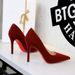 8355 French Retro Style Stiletto Low-cut Women's Shoes, Elegant And Simple, Suede Pointed Toe Slip-on Party High Heels_vogvips.com