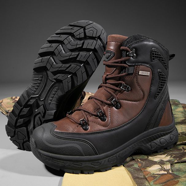 New Mid Top Tactical Boots Men's Outdoor Hiking Shoes Combat Boots Thick Soled Outdoor Hiking Shoes Fashionable Casual Shoes_vogvips.com