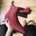 Chelsea Boots Men Handmade Business Black Red Slip On Flock Pu Cowboy Boots Sapato Masculino Men Boots_vogvips.com