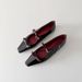 Sheepskin Version Small Square Toe Bow Knot Shallow Mouth Shoes With Inner Height Increase One Strap Silver Mary Jane Shoes_vogvips.com