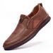 Euro Step 2025 Spring And Autumn New Men's Casual Hand-sewn Leather Soft Sole Slip-on Single Shoes 7038_vogvips.com