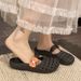 New Summer Style Closed-toe Women's Shoes, Fashionable, Breathable, Soft-soled, Non-slip Perforated Slippers For Outdoor Wear, Suitable For Students And Home Use_vogvips.com